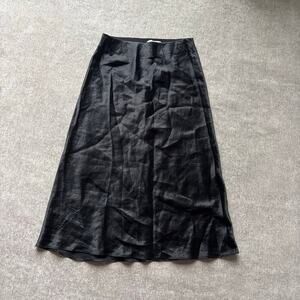 Aritzia Black Midi Slip Skirt